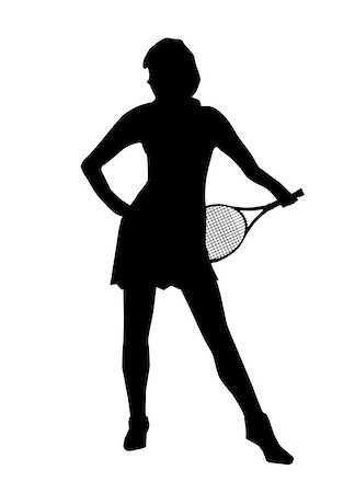 Silhouette of a sexy sports woman isolated over a white background Stock Photo - Budget Royalty-Free & Subscription, Code: 400-07507048