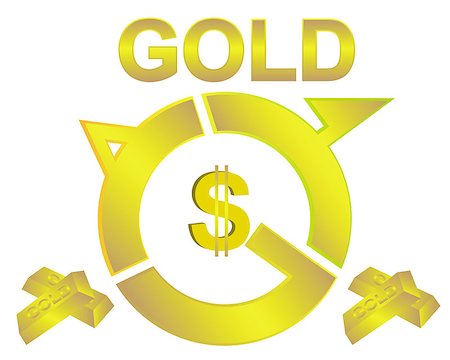 simsearch:400-07260449,k - bars of gold dollar sign on a white background Fotografie stock - Microstock e Abbonamento, Codice: 400-07507243