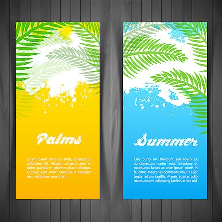 Vector illustration (eps 10) of Palm silhouettes card Photographie de stock - Aubaine LD & Abonnement, Code: 400-07507263