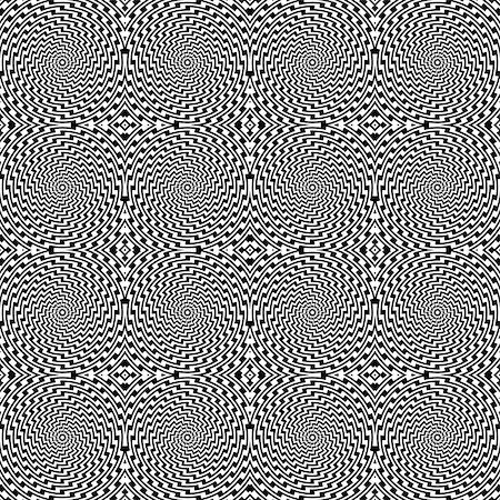 simsearch:400-07507273,k - Design seamless monochrome circular striped pattern. Abstract motley textured background. Vector art Foto de stock - Super Valor sin royalties y Suscripción, Código: 400-07507328