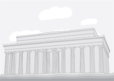 Lincoln Memorial Center Vector illustration for magazine or newspaper Stock Photo - Budget Royalty-Free & Subscription, Code: 400-07507337