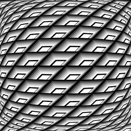 simsearch:400-07827654,k - Design monochrome warped grid pattern. Abstract latticed textured background. Vector art. No gradient Stock Photo - Budget Royalty-Free & Subscription, Code: 400-07507347