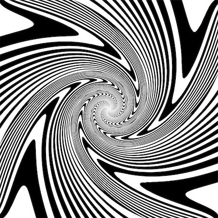 simsearch:400-07512933,k - Design monochrome spiral movement illusion background. Abstract strip lines warped backdrop. Vector-art illustration Foto de stock - Super Valor sin royalties y Suscripción, Código: 400-07507372