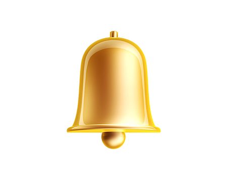 golden bell isolated on white background Photographie de stock - Aubaine LD & Abonnement, Code: 400-07507885