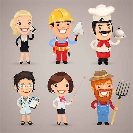Professions Cartoon Characters Set1.2 In the EPS file, each element is grouped separately. Clipping paths included in additional jpg format. Stock Photo - Budget Royalty-Free & Subscription, Code: 400-07507899