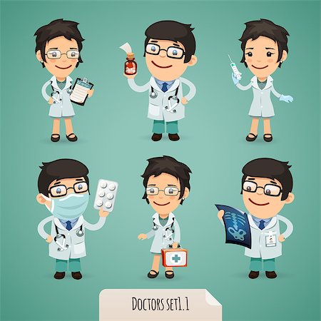 Doctors Cartoon Characters Set1.1 In the EPS file, each element is grouped separately. Clipping paths included in additional jpg format. Stock Photo - Budget Royalty-Free & Subscription, Code: 400-07507901