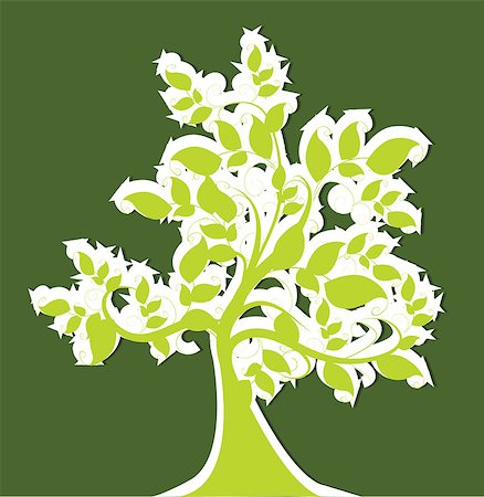 simsearch:400-04311623,k - Abstract Tree, On Green Background, Vector Illustration Fotografie stock - Microstock e Abbonamento, Codice: 400-07508037