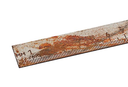 The old rusty ruler, isolated on a white background Stockbilder - Microstock & Abonnement, Bildnummer: 400-07508062