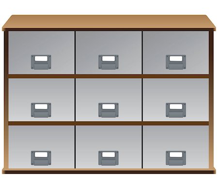 simsearch:400-05733762,k - Drawer organizer with drawers and labels on the handles. Vector illustration. Stock Photo - Budget Royalty-Free & Subscription, Code: 400-07508156