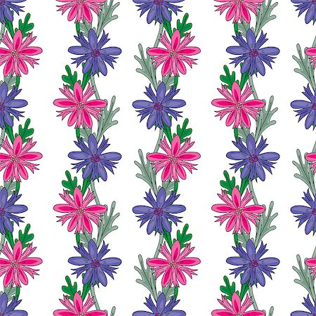 Seamless pattern made of pink and purple flowers on white background Foto de stock - Super Valor sin royalties y Suscripción, Código: 400-07508941