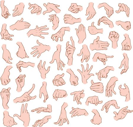 simsearch:400-04435331,k - Vector illustrations pack of man hands in various gestures. Stock Photo - Budget Royalty-Free & Subscription, Code: 400-07508943