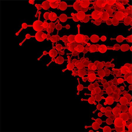 simsearch:400-08406439,k - Red abstract molecule DNA on a black background Stock Photo - Budget Royalty-Free & Subscription, Code: 400-07509103