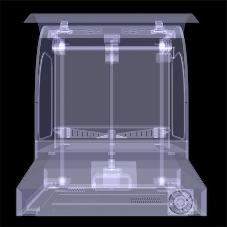 extruded - 3d printer. X-ray render isolated on black background Stock Photo - Budget Royalty-Free & Subscription, Code: 400-07509131