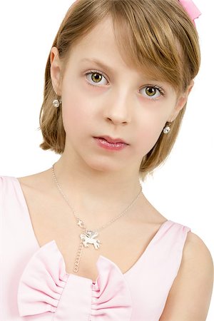 Studio portrait of young beautiful girl with nice eyes on white background Stock Photo - Budget Royalty-Free & Subscription, Code: 400-07509446