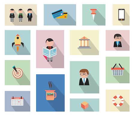 Flat Style UI Icons to use for your business project, marketing promotion, mobile advertising, research and analytics. Stock Photo - Budget Royalty-Free & Subscription, Code: 400-07509592