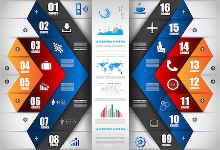 simsearch:400-08194697,k - Infographic design template with paper tags. Idea to display information, ranking and statistics with orginal and modern style.illustration; design; Stock Photo - Budget Royalty-Free & Subscription, Code: 400-07509609