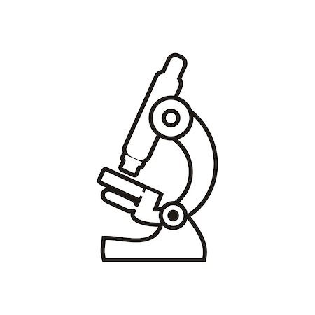 Black vector outline microscope icon on white background Stock Photo - Budget Royalty-Free & Subscription, Code: 400-07500061