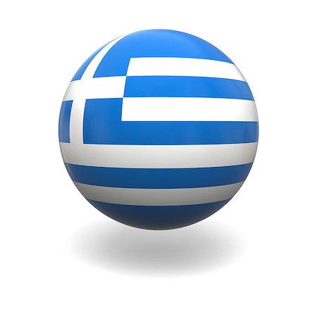 National flag of Greece on sphere isolated on white background Foto de stock - Super Valor sin royalties y Suscripción, Código: 400-07500097