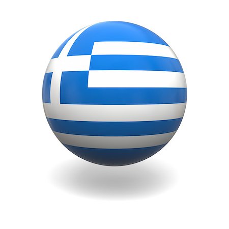 National flag of Greece on sphere isolated on white background Fotografie stock - Microstock e Abbonamento, Codice: 400-07500097