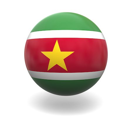 suriname - National flag of Suriname on sphere isolated on white background Photographie de stock - Aubaine LD & Abonnement, Code: 400-07500120
