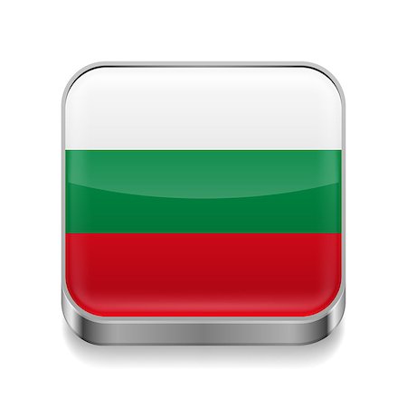 simsearch:400-07500192,k - Metal square icon with Bulgarian flag colors Stock Photo - Budget Royalty-Free & Subscription, Code: 400-07500161