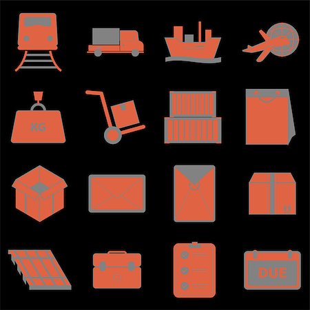 Shipping icons on white background, stock vector Stockbilder - Microstock & Abonnement, Bildnummer: 400-07500282