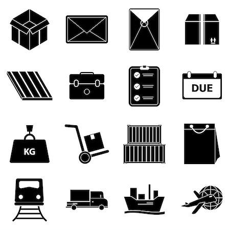 Shipping icons on white background, stock vector Stockbilder - Microstock & Abonnement, Bildnummer: 400-07500283