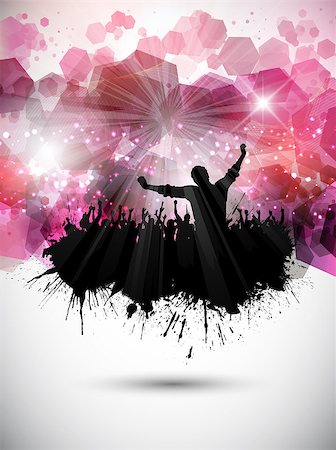 simsearch:400-04349797,k - Silhouette of a grunge party crowd on an abstract background Stock Photo - Budget Royalty-Free & Subscription, Code: 400-07500347