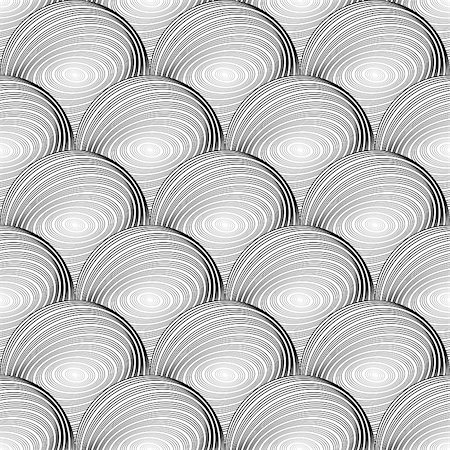 simsearch:400-07676348,k - Design seamless monochrome volumetric sphere geometric lines pattern. Abstract textured background. Vector art Stock Photo - Budget Royalty-Free & Subscription, Code: 400-07501082