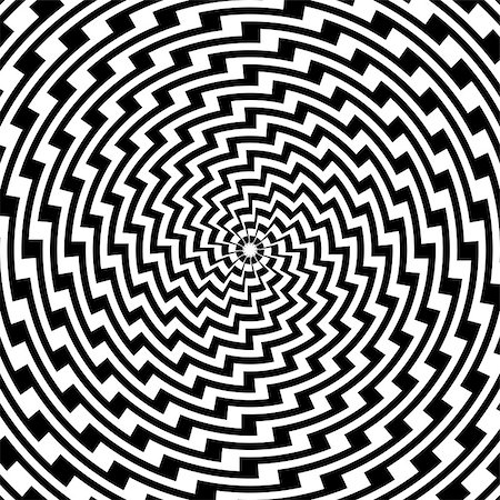 futuristic patterns illustration - Design monochrome spiral circular movement illusion background. Abstract striped distortion backdrop. Vector-art illustration Stock Photo - Budget Royalty-Free & Subscription, Code: 400-07501107