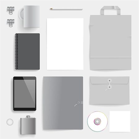 simsearch:400-08257177,k - Corporate identity template on light gray background. Use layer "Print" in vector file to recolor objects. Eps-10 with transparency. Stock Photo - Budget Royalty-Free & Subscription, Code: 400-07501128