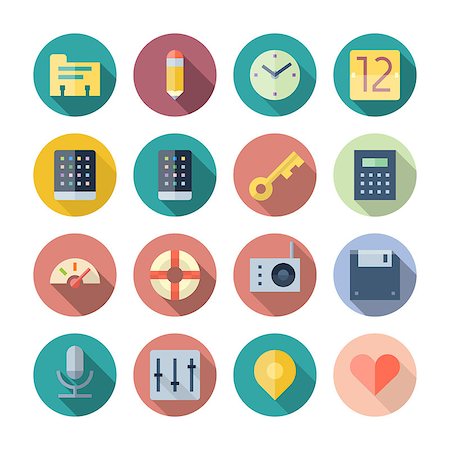 simsearch:400-08257177,k - Flat Design Icons For User Interface. Vector illustration eps10, transparent shadows. Stock Photo - Budget Royalty-Free & Subscription, Code: 400-07501145