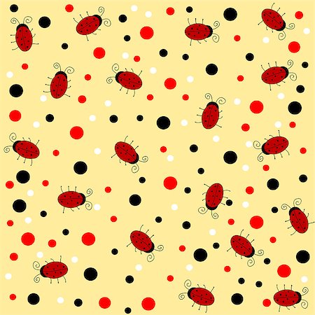 simsearch:400-05744625,k - ladybug seamless pattern, abstract texture; vector art illustration Stock Photo - Budget Royalty-Free & Subscription, Code: 400-07501171