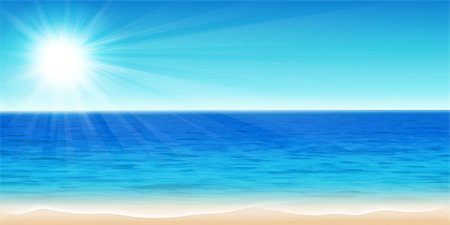 Vector illustration of a beautiful summer sea panorama Photographie de stock - Aubaine LD & Abonnement, Code: 400-07501334