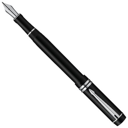 simsearch:400-05122820,k - Fountain ink pen with cap. Vector illustration. Stock Photo - Budget Royalty-Free & Subscription, Code: 400-07501410