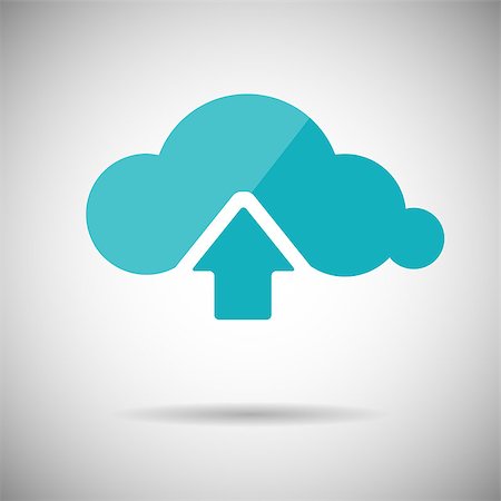 simsearch:400-07504762,k - Upload to Cloud Icon Flat design. Vector illustration Photographie de stock - Aubaine LD & Abonnement, Code: 400-07501769