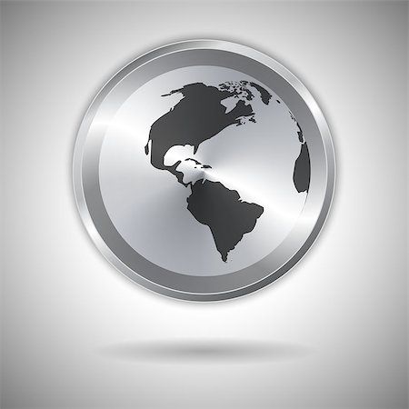 simsearch:400-06698166,k - World map on metallic circle element. Vector illustration Stock Photo - Budget Royalty-Free & Subscription, Code: 400-07501772