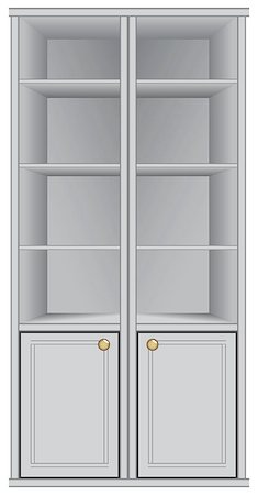 Everyday cabinet with shelves for storage. Vector illustration. Stock Photo - Budget Royalty-Free & Subscription, Code: 400-07501876