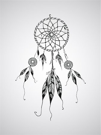 dream catcher - Vector Dream Catcher Mascot,can be used for  tattoo Stock Photo - Budget Royalty-Free & Subscription, Code: 400-07501891