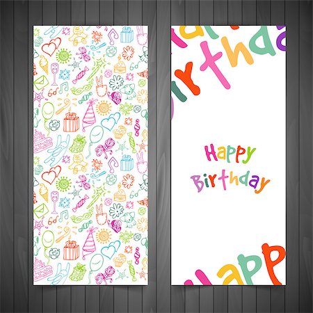 Vector illustration (eps 10) of Happy birthday cards Stock Photo - Budget Royalty-Free & Subscription, Code: 400-07501916