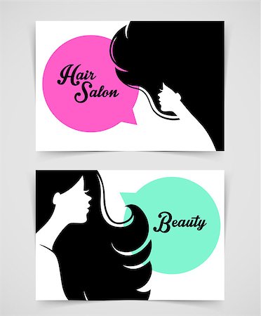 retro beauty salon images - Vector illustration (eps 10) of Cards with women Photographie de stock - Aubaine LD & Abonnement, Code: 400-07501923