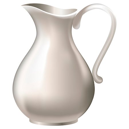 purified - vector isolated shiny white porcelain jug with handle Stock Photo - Budget Royalty-Free & Subscription, Code: 400-07502016