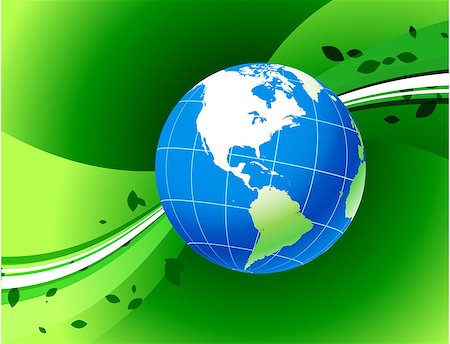simsearch:400-07444842,k - Globe on Green Background Original Vector Illustration Wave Internet Background Foto de stock - Super Valor sin royalties y Suscripción, Código: 400-07502010