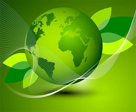 Green Earth abstract composition. Full editable vector illustration Stock Photo - Budget Royalty-Free & Subscription, Code: 400-07502072