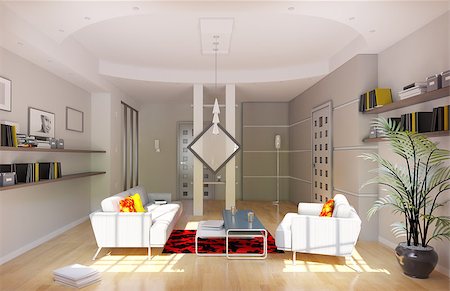 simsearch:400-07466067,k - modern living room interior Stock Photo - Budget Royalty-Free & Subscription, Code: 400-07502095