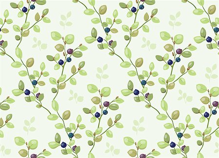 Seamless pattern with blueberry bushes Stockbilder - Microstock & Abonnement, Bildnummer: 400-07502104