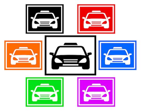 simsearch:400-05704770,k - set colorful icon with isolated taxi car silhouette Foto de stock - Super Valor sin royalties y Suscripción, Código: 400-07502289