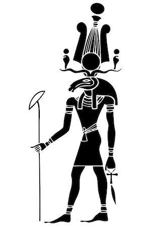 simsearch:400-04803908,k - Image of the Khensu - God of ancient Egypt. Khensu is an Ancient Egyptian god whose main role was associated with the moon. This file is vector, can be scaled to any size without loss of quality. Stock Photo - Budget Royalty-Free & Subscription, Code: 400-07502667