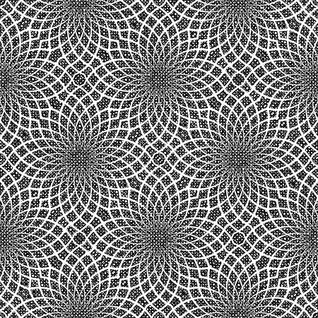 simsearch:400-07507345,k - Design seamless monochrome decorative flower pattern. Abstract lacy diagonal textured background. Vector art Foto de stock - Royalty-Free Super Valor e Assinatura, Número: 400-07503079