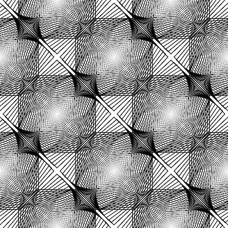 simsearch:400-07518662,k - Design seamless monochrome square geometric pattern. Abstract interlaced lattice grid background. Vector art Fotografie stock - Microstock e Abbonamento, Codice: 400-07503089